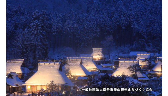 冬1月美山京都グランピング雪景色美食温泉旅
