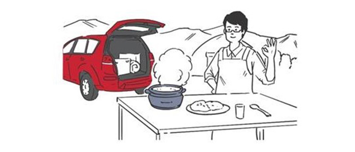 炊飯器蔦屋電気×三菱自動車「電気キャンプ」を提案